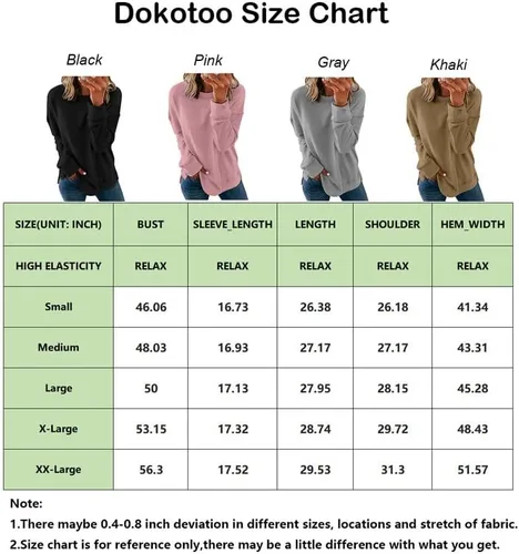 Vista 5 de Dokotoo Women's Casual Crew Neck Sweatshirt Loose Soft Long Sleeve Pullover Tops