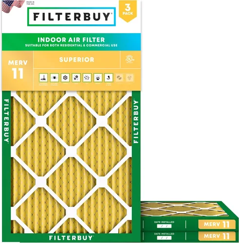 Vista 13 de Filterbuy Filtro de aire MERV 11 de 8 x 14 x 1 pulgadas para defensa de mascotas y alergias (paquete de 3), filtros electrostáticos plisados