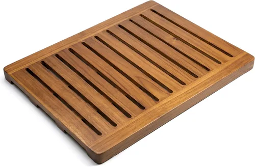Vista 9 de Alfombra de ducha de madera de acacia 21x21 pulgadas de Demigo, lujosa alfombra de baño antideslizante para baño, bañera, ducha, spa, jardín, hogar