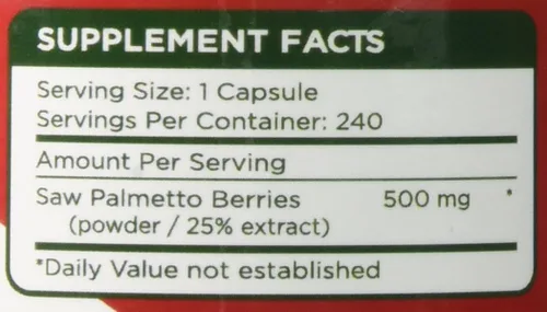 Vista 7 de Saw Palmetto Extract - 240 Cápsulas - 500 mg/cápsula - 200% más cápsulas que la mayoría de los competidores