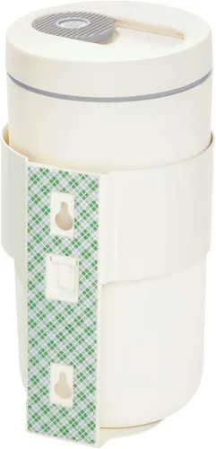 Vista 4 de iDesign Soporte adhesivo para toallitas de limpieza para cocina o baño - Blanco coco