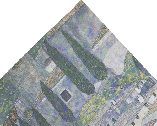 Vista 6 de AHOMY Tapiz artístico de Gustav Klimt Church in Cassone, tapiz para colgar en la pared, paisajes naturales, tapices para sala de estar, dormitorio
