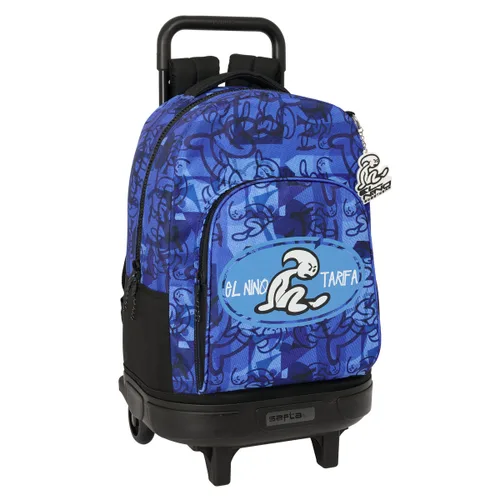 Vista 2 de Mochila Escolar con Ruedas El Niño Roller Azul Negro 33 x 45 x 22 cm