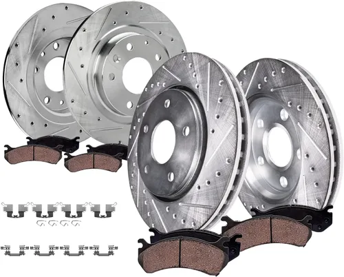 Vista 36 de Detroit Axle - Kit de frenos delanteros para Toyota 2007-2016 Tundra, 2008-2016 Sequoia, Pastillas de freno cerámicos para pinza de freno de disco
