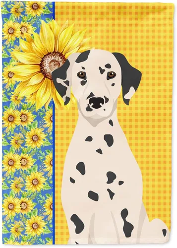 Vista 201 de Caroline's Treasures WDK5313GF Bandera de jardín con diseño de girasoles de verano, color negro y tostado, Airedale Terrier para buzón, bandera