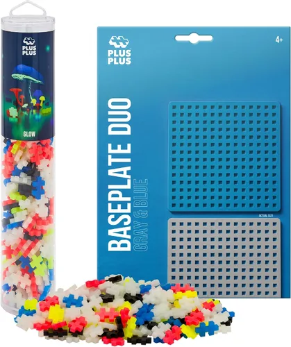 Vista 13 de Plus Plus Juego de 240 piezas básicas de mezcla de tubos y placa base, mini bloques de construcción entrelazados, juguetes de tallo para niños