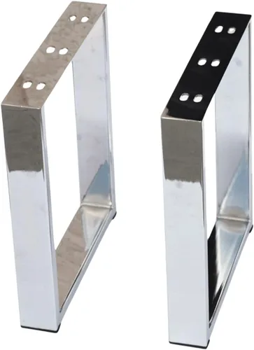 Vista 9 de Juego de 2 patas rectangulares de acero inoxidable de 16 pulgadas, patas de mesa de centro de metal resistente, patas de mesa de café, patas de mesa