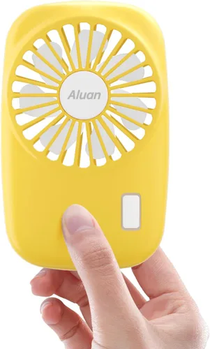 Vista 8 de Aluan Miniventilador de mano, potente, pequeño, personal, portátil, velocidad ajustable, USB, recargable, ventilador de pestañas para niños, niñas