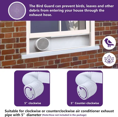 Vista 2 de Mxclimate Kit de placas de sellado de ventana de aire acondicionado portátil compatible con manguera de CA de escape de 5 pulgadas de diámetro