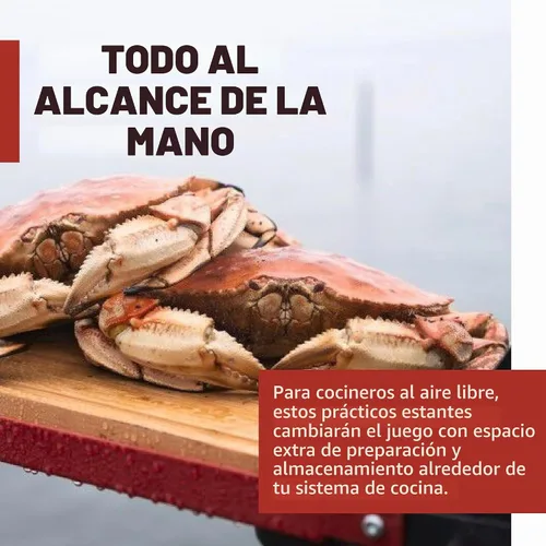 Vista 2 de Camp Chef - Juego de estantes laterales plegables para 2 quemadores