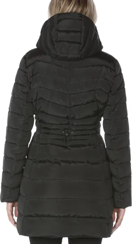 Vista 7 de LAUNDRY BY SHELLI SEGAL Chaqueta acolchada para mujer con capucha de piel sintética desmontable y cuello grande