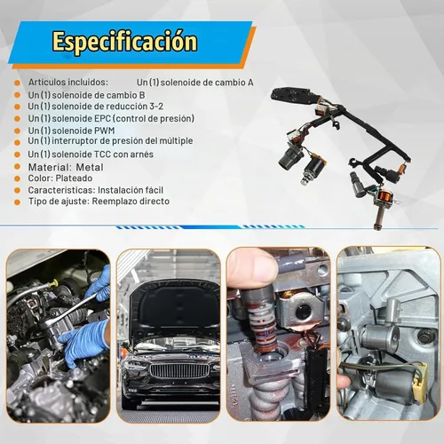 Vista 3 de Kit de solenoide maestro de transmisión 4L60E EPC Shift TCC 3-2 PWM con arnés compatible con GM Chevrolet 2003-2005 remanufacturado