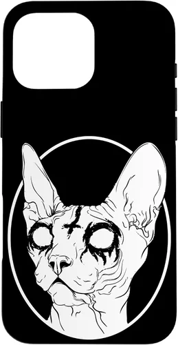 Vista 19 de Black Metal Sphynx Cat Pastel Goth and Death Metal Case for iPhone 17