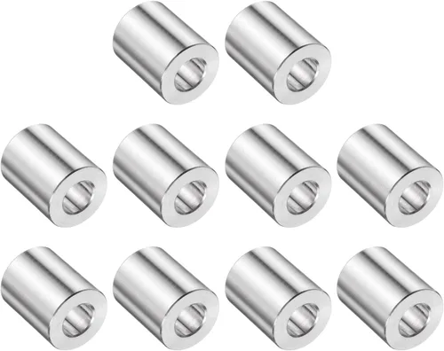 Vista 110 de uxcell 10 piezas de espaciador de acero inoxidable de 3/8" de diámetro interno x 3/4" de diámetro exterior x 1" de longitud, espaciador de rosca