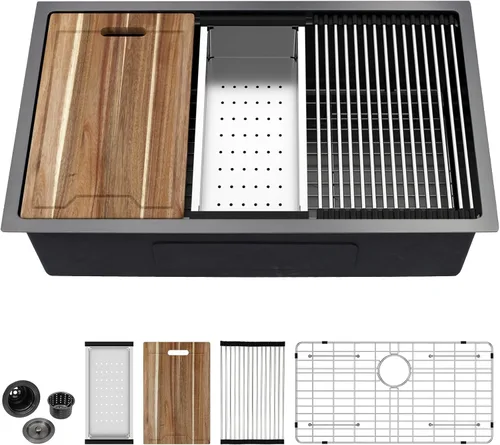 Vista 39 de Kichae Fregadero de Barra Bajo Montaje - Fregadero de Barra de Preparación de 12 x 15 Pulgadas de Acero Inoxidable Calibre 16 Fregadero de Cocina