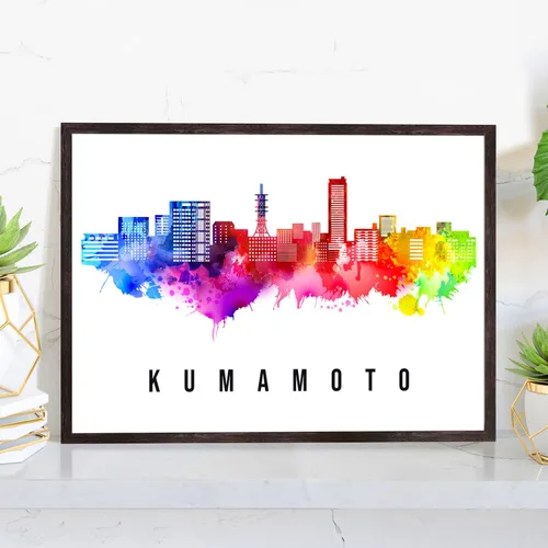 Vista 17 de Pera Print Póster de Japón, póster de Japón-Aomori, ilustración de Japón Skyline City, póster de horizonte moderno, impresión de paisaje urbano