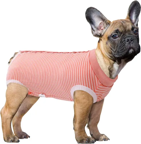 Vista 17 de SAWMONG Traje de recuperación para perros, hembras y machos, transpirable, traje corporal para perro después de una cirugía, esterilización Avión