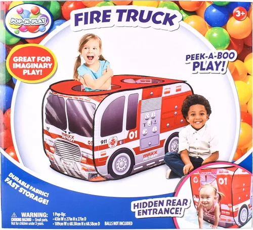 Vista 6 de Sunny Days Entertainment - Camión de bomberos desplegable, casa de juegos de interiores para niños y niñas