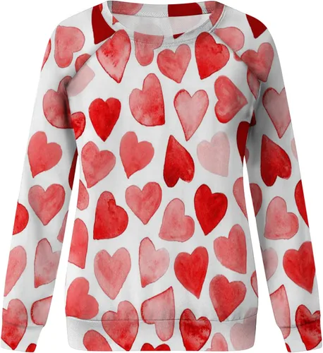 Vista 84 de Sudadera de manga larga con estampado de leopardo y corazón para mujer, para el día de San Valentín, sin botones, para niñas, regalos