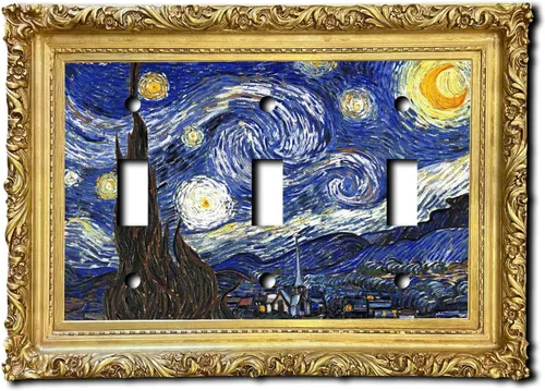 Vista 8 de Cubierta eléctrica acrílica decorativa de pintura de noche estrellada - Doble salida