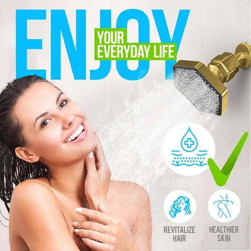 Vista 6 de AquaHomeGroup Juego de cabezal de ducha filtrado de lujo, filtro de ducha de 20 etapas para agua dura, cloro, fluoruro, metales pesados, cabezal