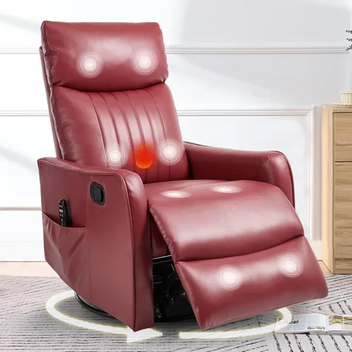 Vista 12 de cinkehome Silla mecedora reclinable giratoria pequeña para cuarto de bebé