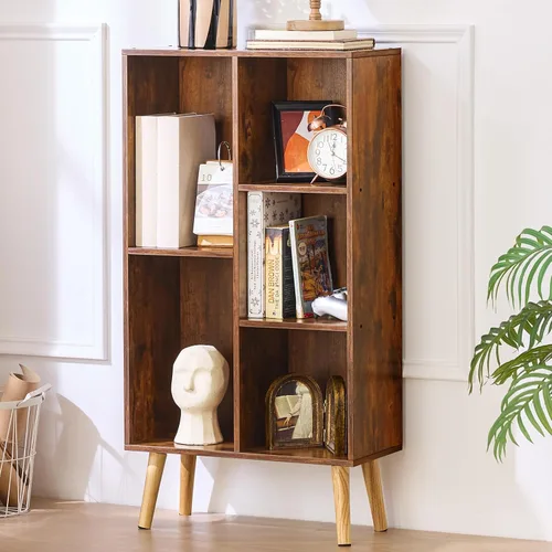 Vista 15 de LEYAOYAO Estantería de 5 cubos de 3 niveles con patas, estante negro menta para libros para niños, bonito organizador de almacenamiento, estantes