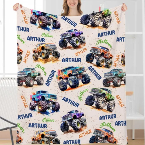 Vista 69 de Manta de bebé con texto en inglés «Just A Boy Who Loves Trucks» para niños y niñas, manta súper suave para envolver al recién nacido, acogedora