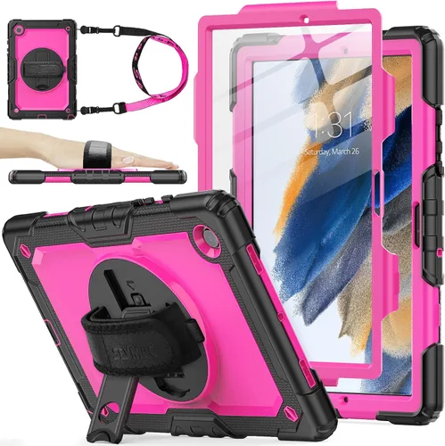 Vista 11 de SEYMAC stock Funda para Samsung Galaxy Tab A8 de 10.5 pulgadas, funda de protección contra caídas de cuerpo completo con protector de pantalla