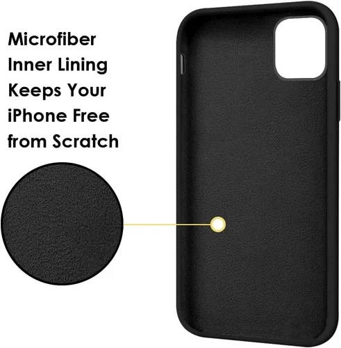 Vista 7 de MOCCA Funda compatible con iPhone 13 Mini con soporte de anillo, silicona líquida, forro de microfibra, funda protectora antiarañazos, a prueba