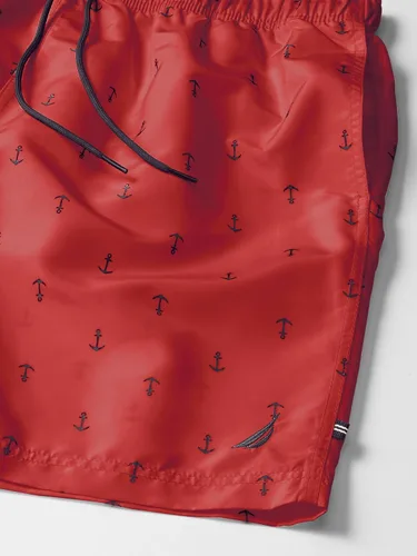 Vista 5 de Nautica Traje de baño estándar de secado rápido para hombre con estampado de ancla clásico