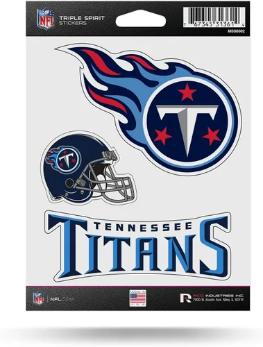 Vista 50 de Rico Industries NFL Football Triple Spirit Stickers Hoja de calcomanías triples