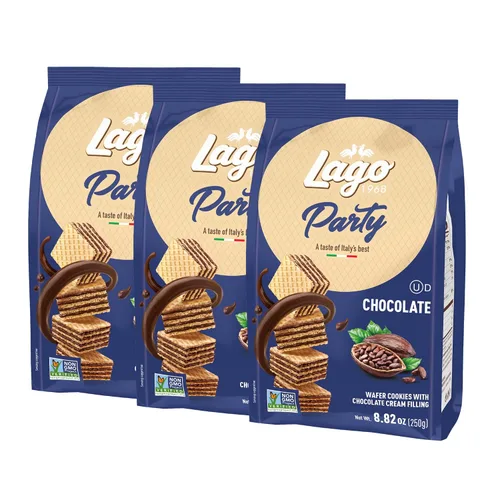 Vista 10 de Gastone Lago Party Wafers, capuchino, 8.82 onzas, galletas italianas de oblea con relleno de crema con sabor a capuchino, verificado sin OMG