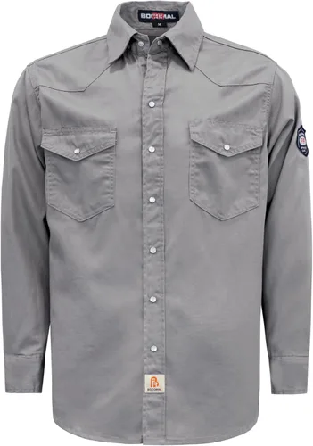 Vista 17 de BOCOMAL Camisas FR 6.25oz Camisas de soldadura ligeras resistentes al fuego Camiseta retardante de fuego para hombres
