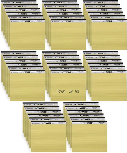 Vista 11 de ROARING SPRING Wide Landscape Legal Pad, amarillo canario, 2 blocs, 11 x 9.5 pulgadas, a rayas universitarias con margen, papel reciclado de 20