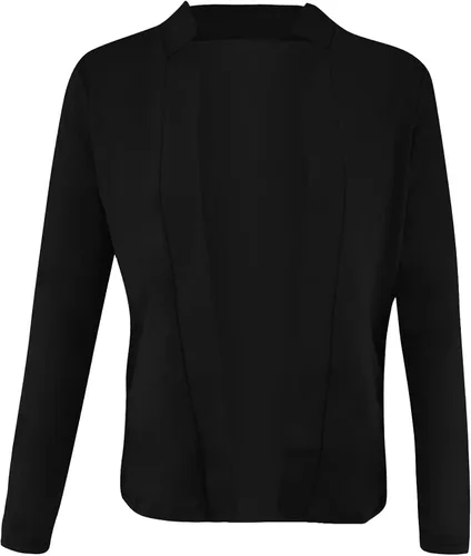 Vista 4 de Chaqueta de oficina abierta para mujer, color sólido, manga larga, ajustada, casual, oficina, trabajo, negocios, cárdigan