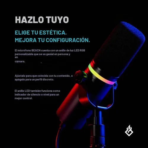 Vista 7 de BEACN Micrófono USB dinámico para PC - Podcast profesional y micrófono de Oscuro