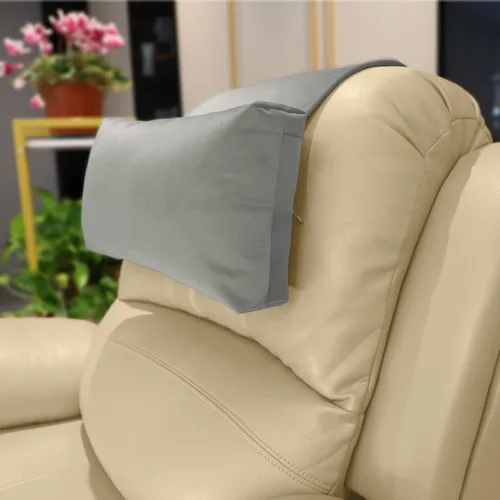 Vista 14 de Almohada antideslizante para la cabeza para reclinables - Cojín de apoyo para el cuello con cubierta de terciopelo para alivio del dolor en el Beige