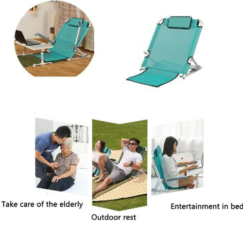 Vista 3 de Respaldo de cama ajustable, almohadas de descanso en cama de lectura, respaldo de cama elevable, portátil, plegable, ajustable, respaldo de espalda