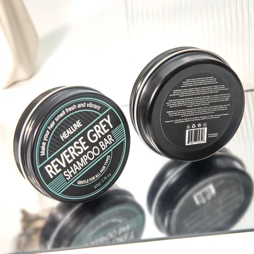 Vista 8 de Barra de champú para cabello gris reverso, cobertura de cabello gris, barra de champú comprimido para oscurecer el cabello, cobertura de cabello