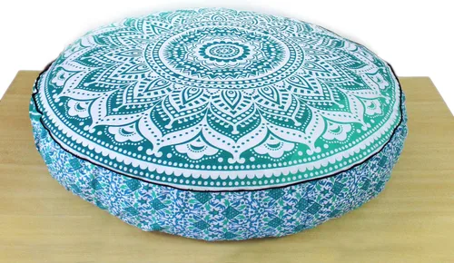 Vista 8 de ICC - Funda de cojín cuadrada grande de algodón con diseño de mandala, funda de almohada hippie, funda de almohada para el suelo con cremallera