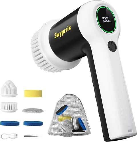 Vista 8 de Electric Spin Scrubber for Bathroom and Shower Cleaning SD-CTB02 2 Speeds Cordless Power Cleaning Brush, 6 Replaceable Brush Heads, IPX7
