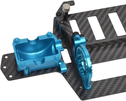 Vista 3 de Caja de cubierta inferior de carbono para Tamiya TT-02 TT-02RS TT-02FT Actualizaciones de chasis