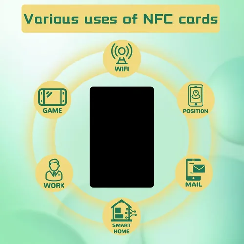 Vista 7 de 10 tarjetas NFC NTAG215 negras NFC NFC215 - Tarjeta NFC programable, reescribible, memoria de 504 bytes, compatible con teléfonos y dispositivos