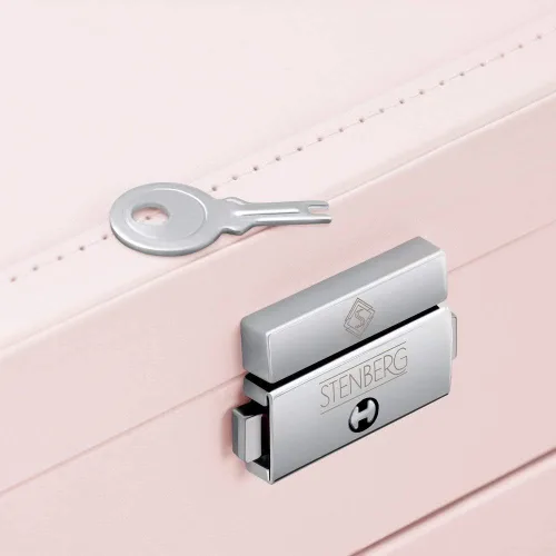 Vista 3 de Maverton Almacenamiento de joyas rosa Elegante caja personalizable para una mujer encantadora Joyero con sobreimpresión Para ella Mamá