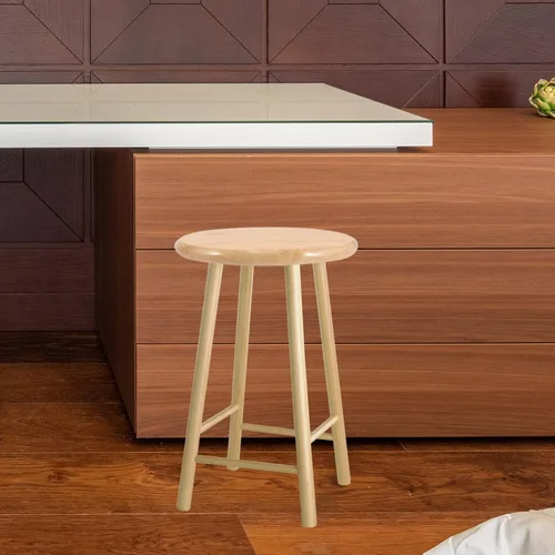 Vista 6 de BESPORTBLE Taburete de bar de madera de repuesto para taburete de bar de 11.6 pulgadas, asiento de madera redondo, accesorios de reparación