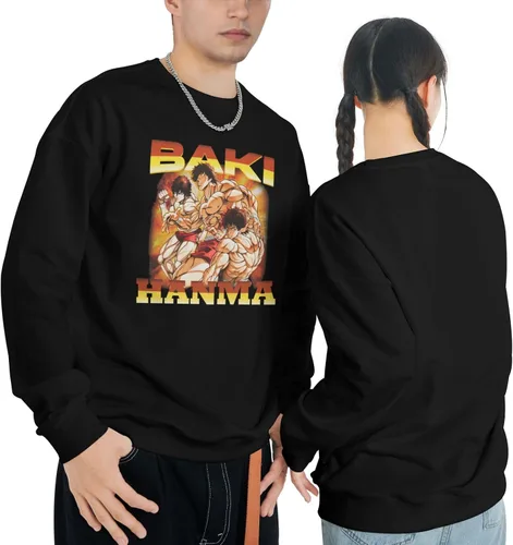 Vista 5 de Anime Baki The Grappler - Sudadera para hombre, cuello redondo, manga larga, sudadera con capucha de algodón a la moda