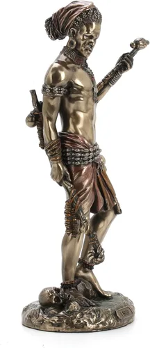 Vista 4 de Veronese Design Eshu The Divine Trickster God of The Yoruba - Estatua de acabado de bronce antiguo de resina fundida en frío de 8.5 pulgadas