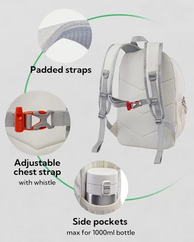 Vista 4 de WATERFLY Mochila de Senderismo Pequeña de 12L: Mochila de Día Ligera Bolsa de Viaje Camping Fitness Ciclismo Deportes al Aire Libre Mochila Diaria