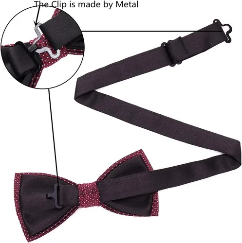 Vista 5 de AUSKY Paquete de 8 elegantes pajaritas ajustables preatadas para hombres y niños (paquete de 1, 4, 5, 6 y 8 para opción)